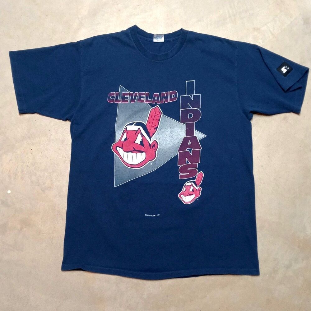 Vintage 1993 Starter Cleveland Indians Made in USA Single Stitch T-Shirt Mens XL